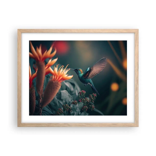 Plagát v ráme zo svetlého duba - Skutočne pestrý život - 50x40 cm