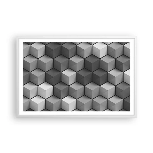 Plagát v bielom ráme - Kubistické puzzle - 91x61 cm