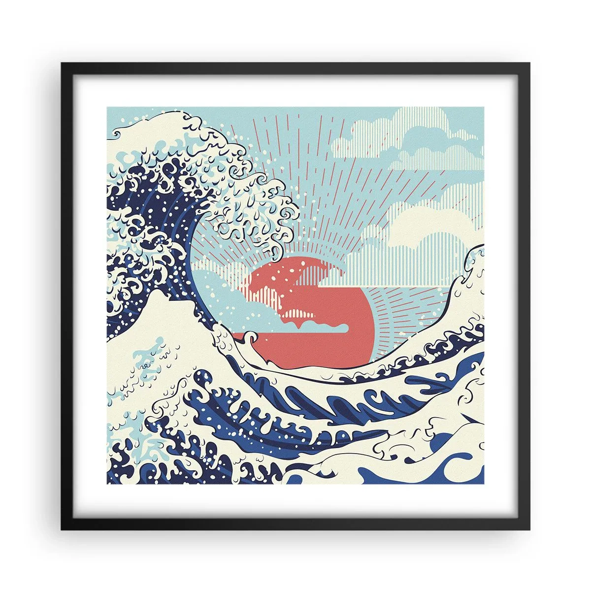 Plagát v čiernom ráme - Z japonských inšpirácií - 50x50 cm