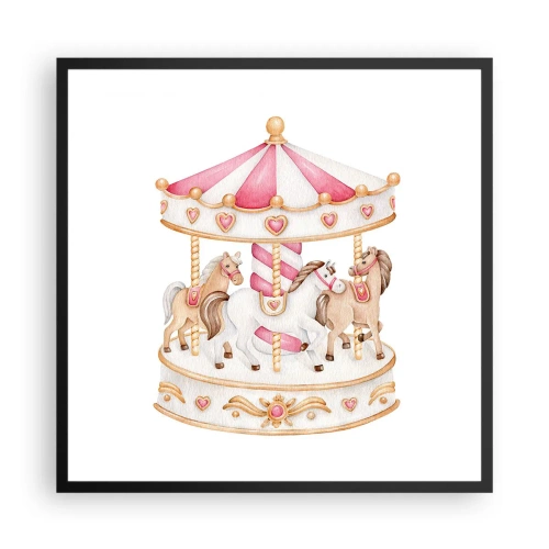 Plagát v čiernom ráme - Sladký svet detstva - 60x60 cm