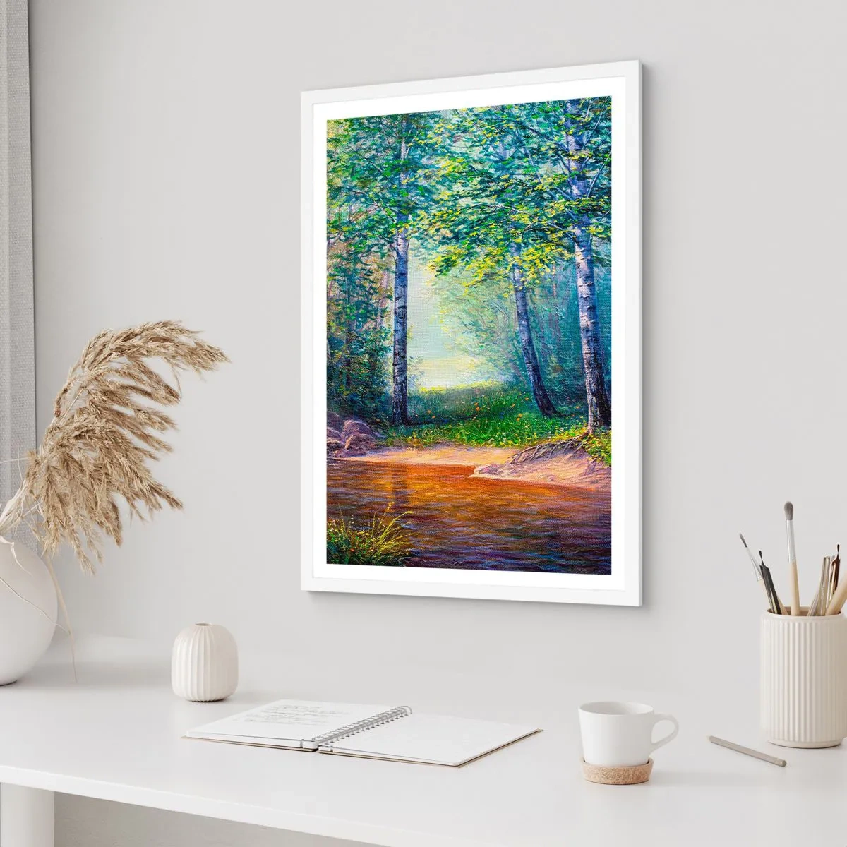 Plagát v bielom ráme - Idylické prostredie - 70x100 cm
