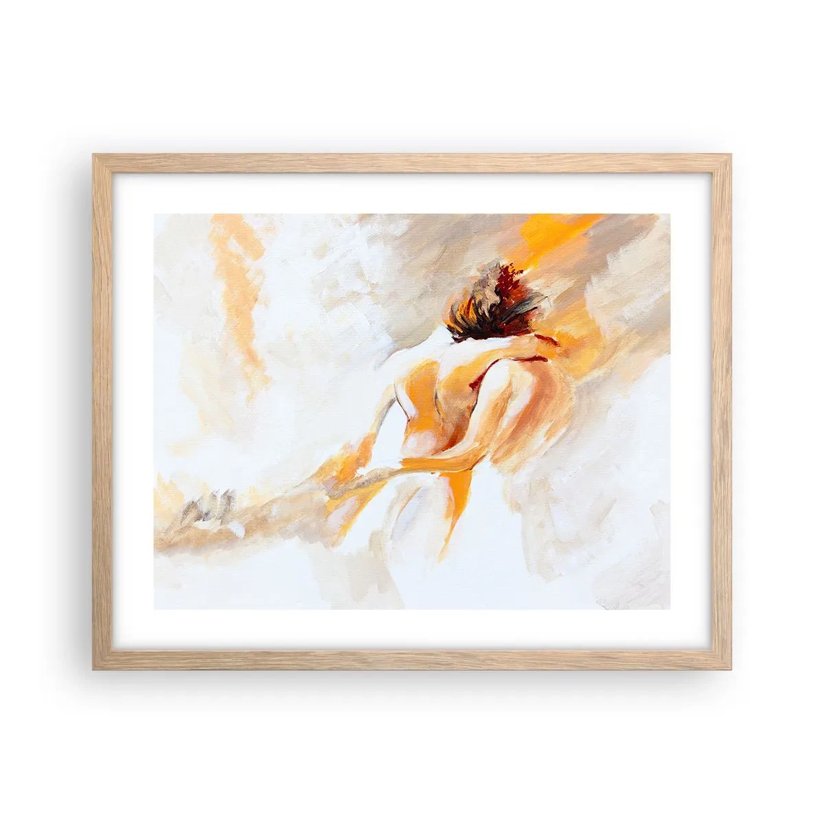 Plagát v ráme zo svetlého duba - Blízkosť v nebi - 50x40 cm