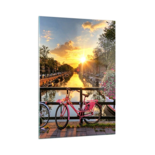 Obraz na skle - Jarné ráno v Amsterdame - 50x70 cm