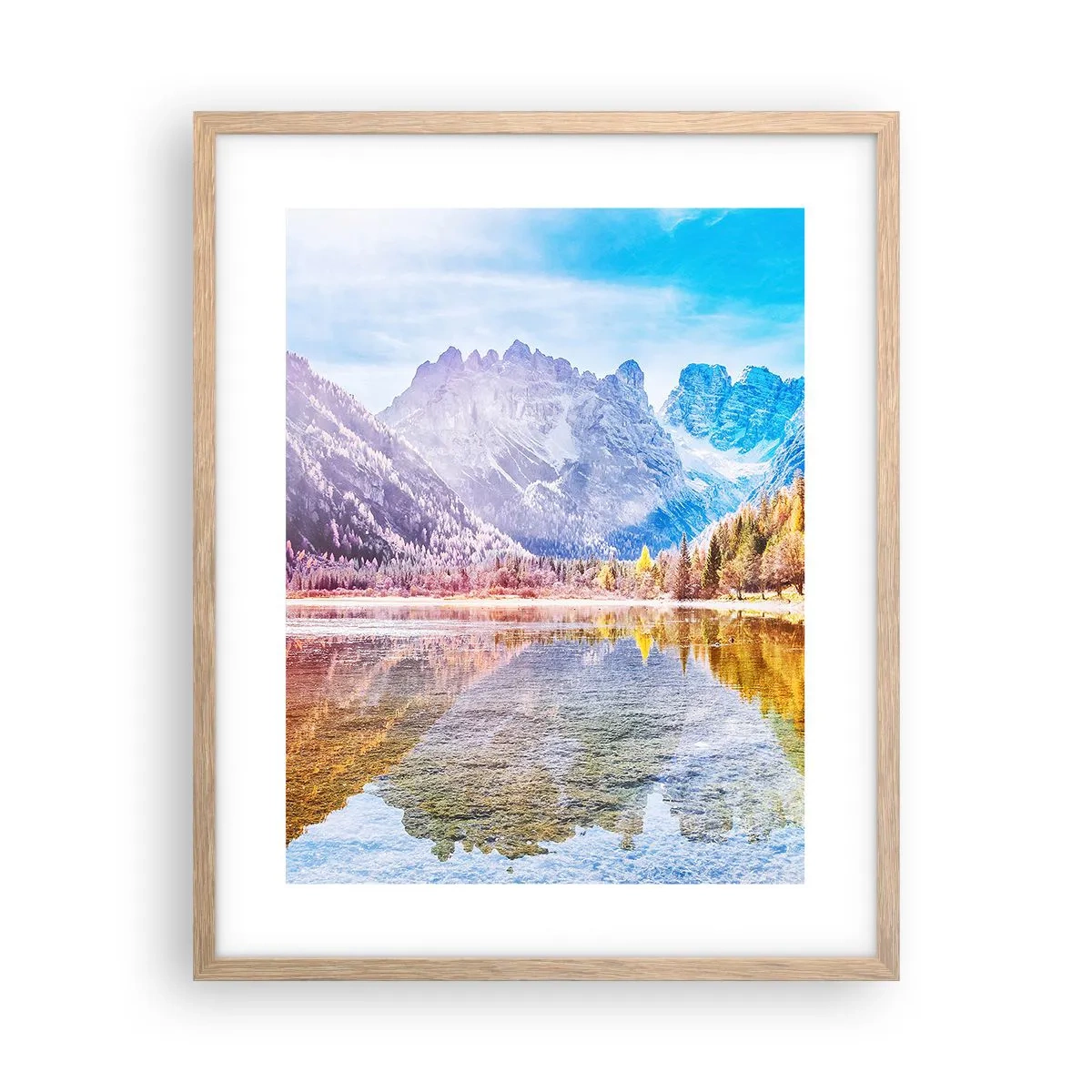 Plagát v ráme zo svetlého duba - A v horách už je jeseň - 40x50 cm