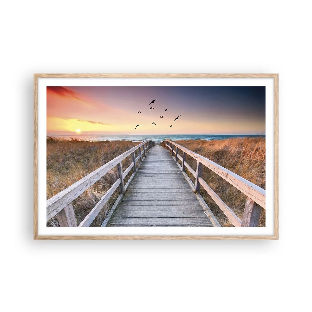 Plagát v ráme zo svetlého duba - Priestor pre vzostupy - 91x61 cm