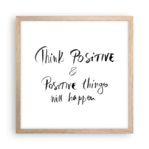 Plagát v ráme zo svetlého duba - Ako žiť? - 40x40 cm