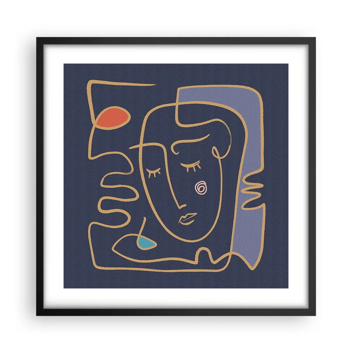 Plagát v čiernom ráme - V zádumčivosti - 50x50 cm