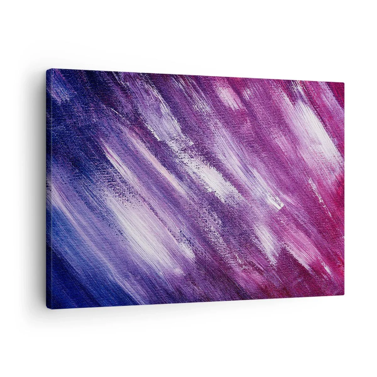 Obraz na plátne - Abstraktné ťahy štetcom v odtieňoch fialovej a ružovej - 70x50cm - Keď fúka slnečný vietor - Moderná nástenná dekorácia do obývacej izby a spálne ARTTOR