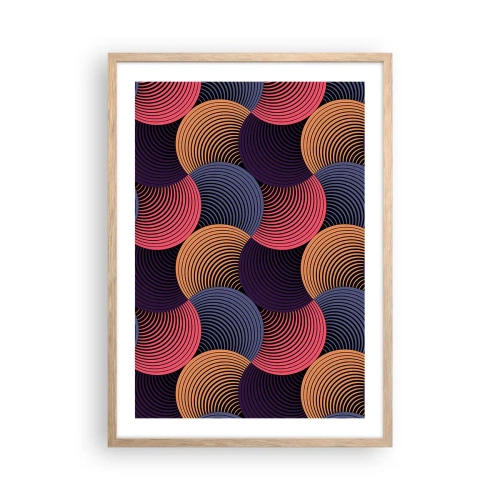 Plagát v ráme zo svetlého duba - V kruhovom rytme - 50x70 cm
