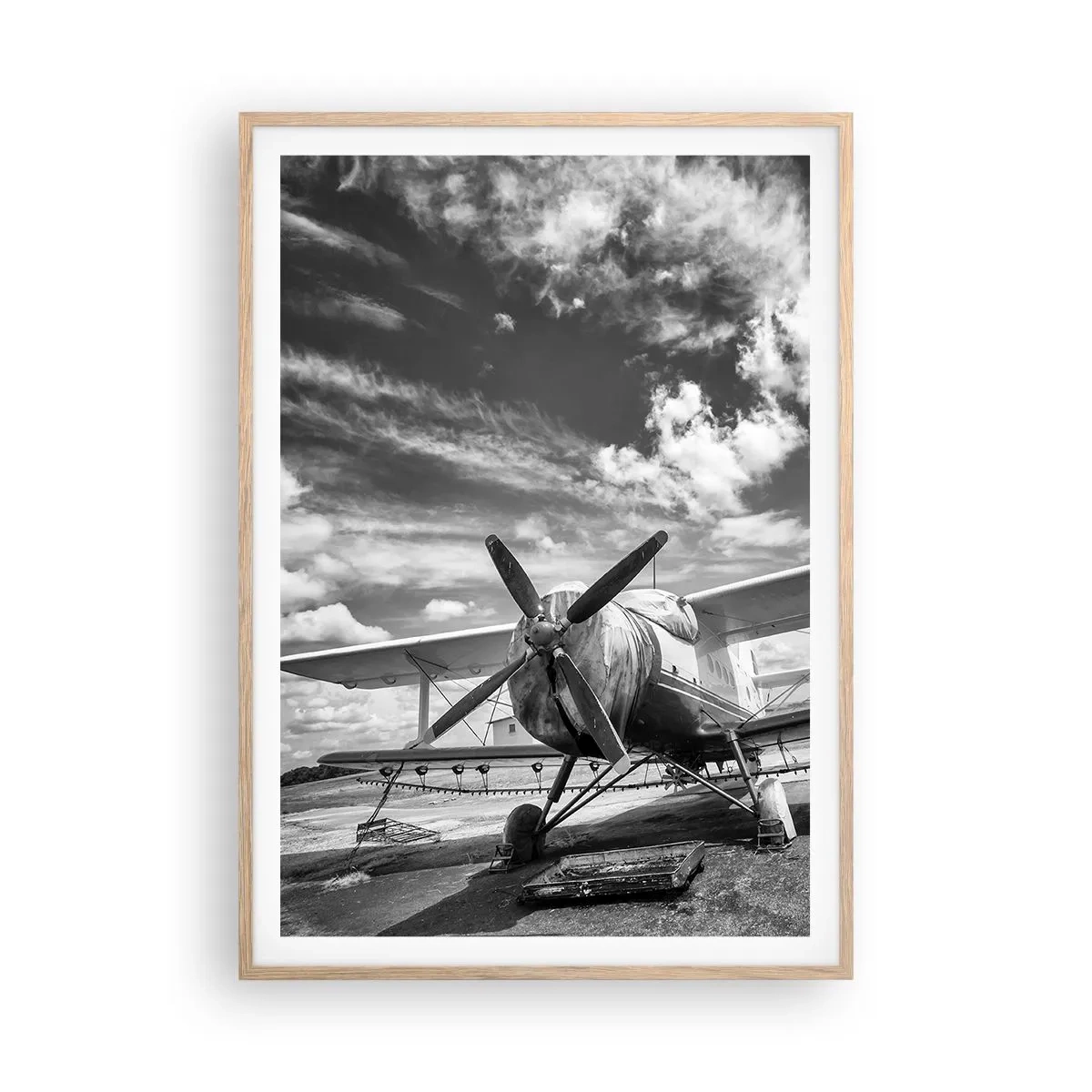 Plagát v ráme zo svetlého duba - Nemôžem sa toho dočkať! - 70x100 cm