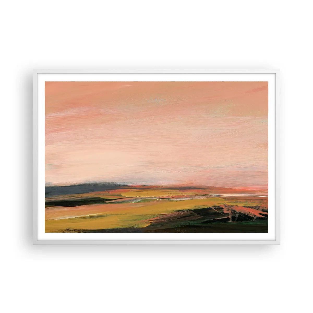 Plagát v bielom ráme - V ružových tónoch - 100x70 cm