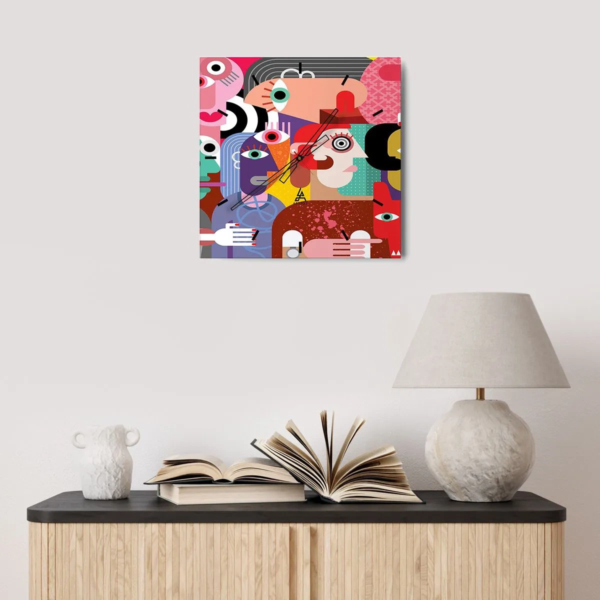 Nástenné hodiny - My od pána Picassa - 40x40 cm