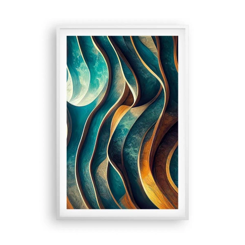 Plagát v bielom ráme - Meandre modrej - 61x91 cm