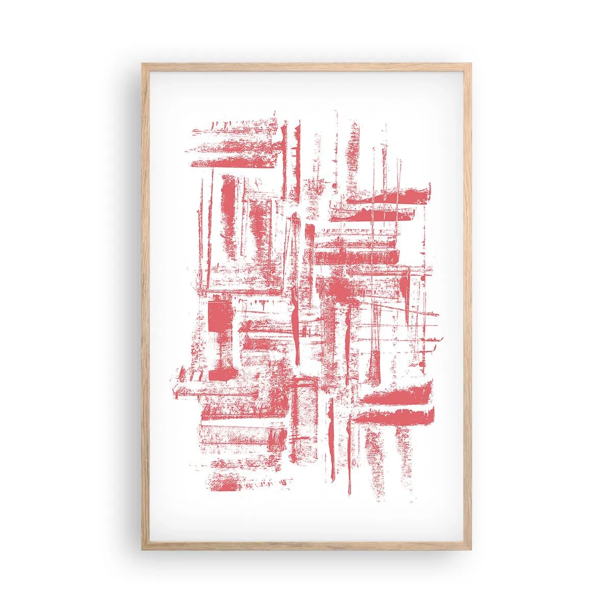 Plagát v ráme zo svetlého duba - Červené mesto - 61x91 cm