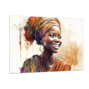 Obraz na skle - Africká kráľovná - 120x80 cm