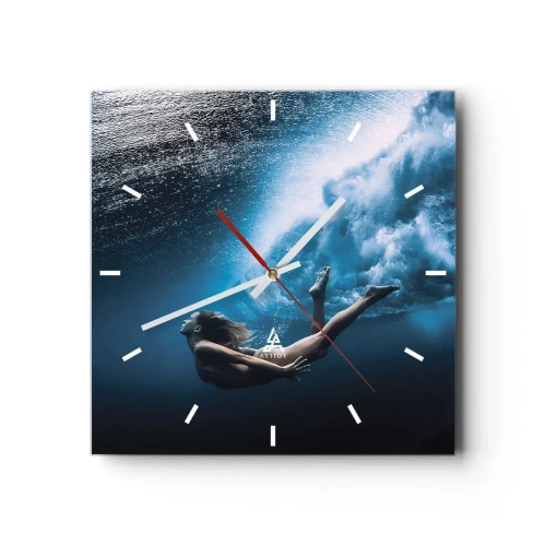 Nástenné hodiny - Súčasná morská panna - 30x30 cm