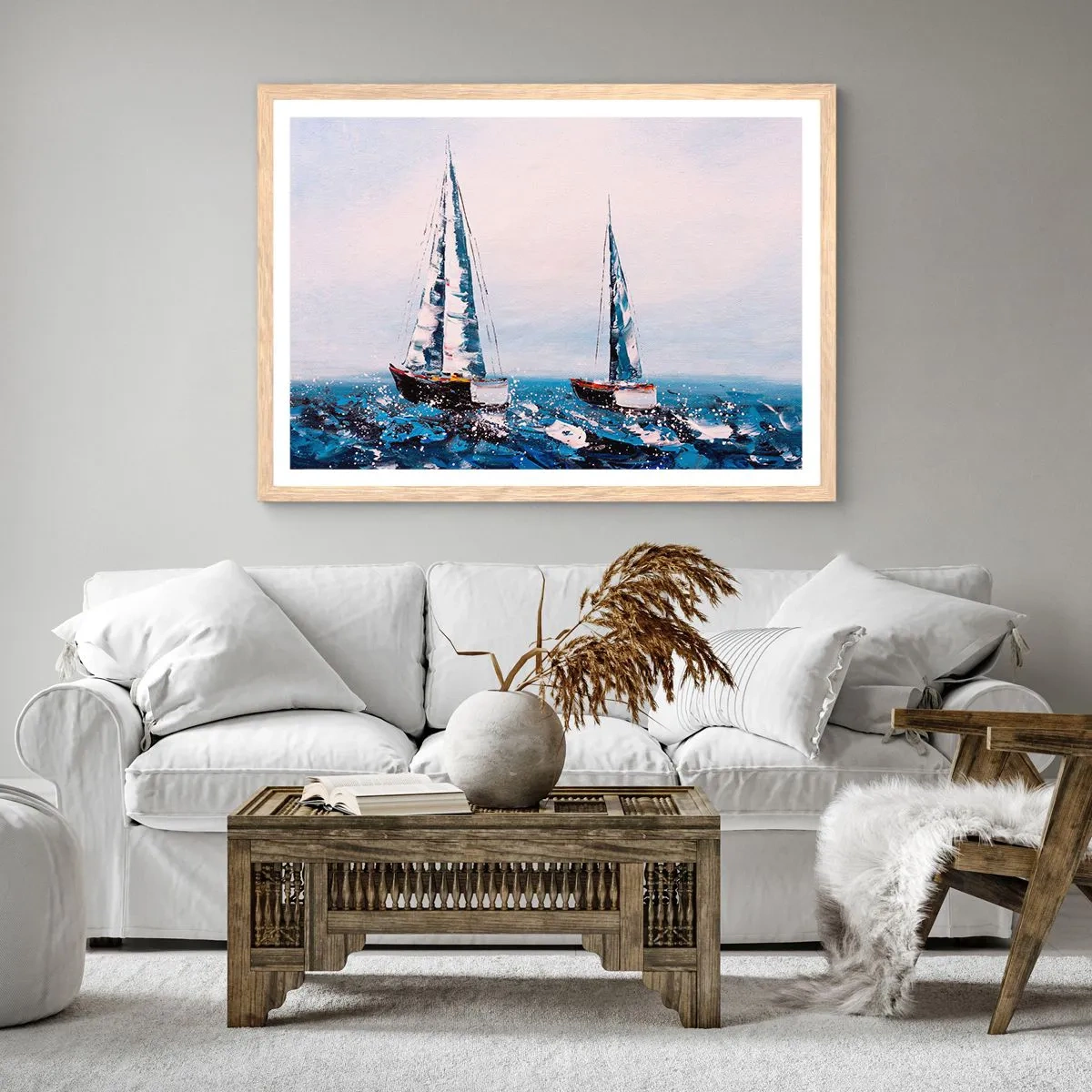 Plagát v ráme zo svetlého duba - Bratstvo vetra - 70x50 cm