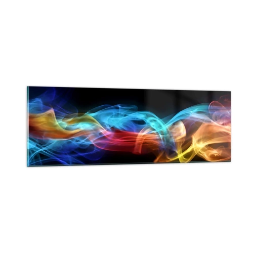 Obraz na skle - Dúhový tanec hmly - 90x30 cm