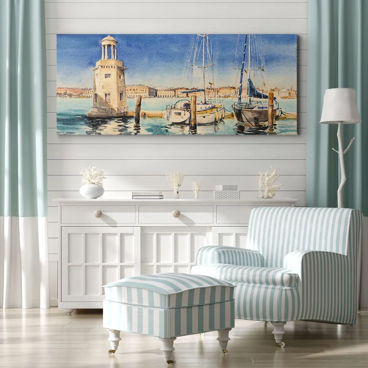 Obraz na plátne - Slnečná lagúna - 100x40 cm