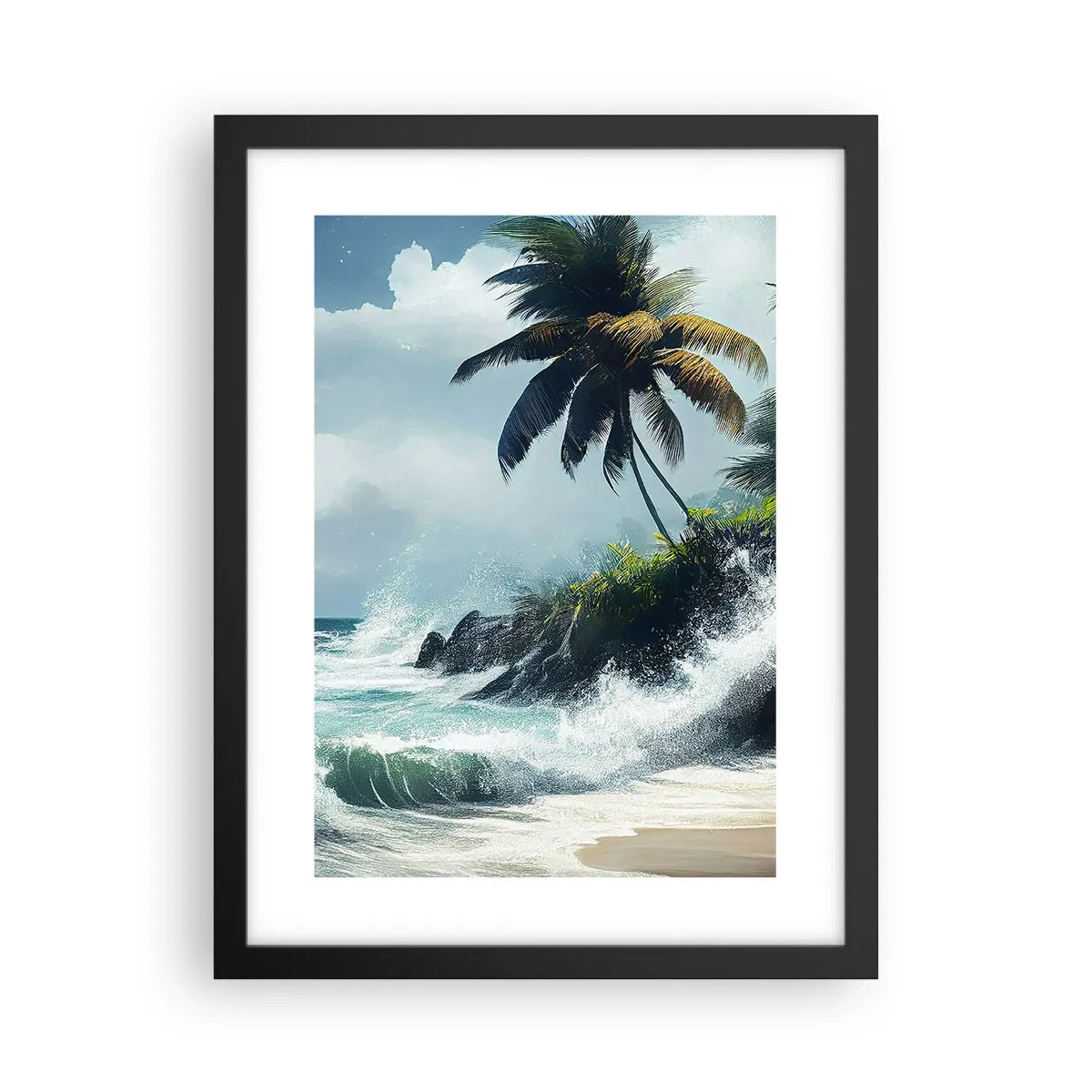 Plagát v čiernom ráme - Na tropickom pobreží - 30x40 cm