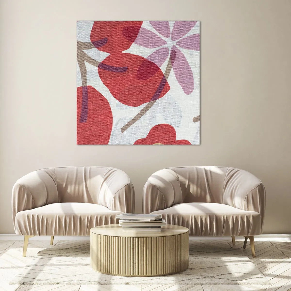 Obraz na skle - Kvetinová kompozícia v ružovej - 60x60 cm