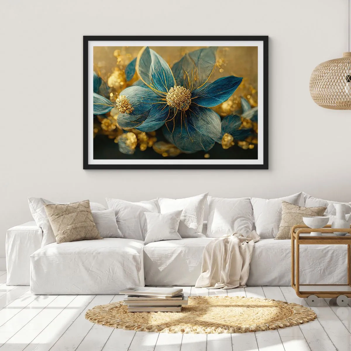 Plagát v čiernom ráme - Rozkvitnúť zlatom - 91x61 cm
