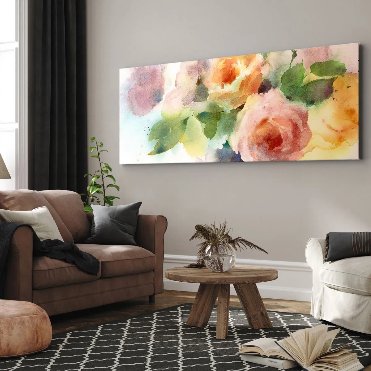 Obraz na plátne - Jemné ako akvarel - 100x40 cm