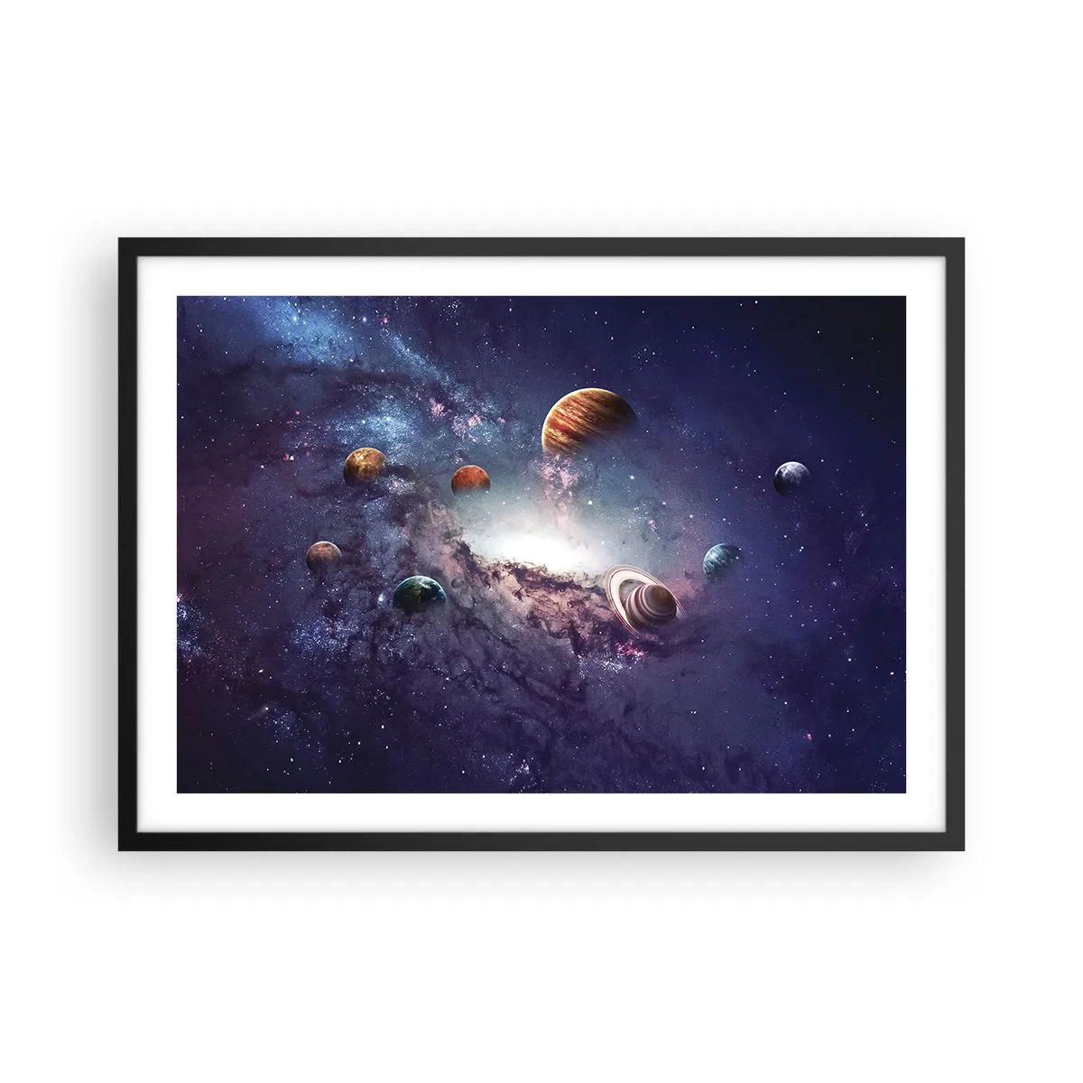 Plagát v čiernom ráme - Slnko a tanec - 70x50 cm