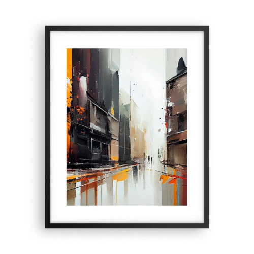 Plagát v čiernom ráme - Daždivý deň - 40x50 cm