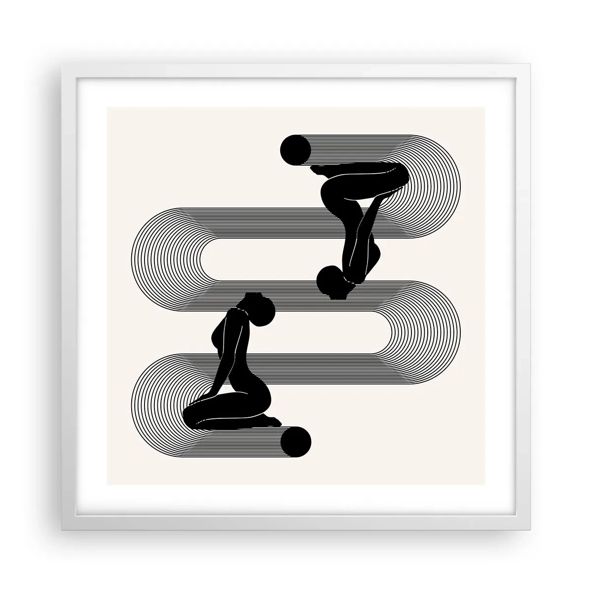 Plagát v bielom ráme - Zmyselná symetria - 50x50 cm
