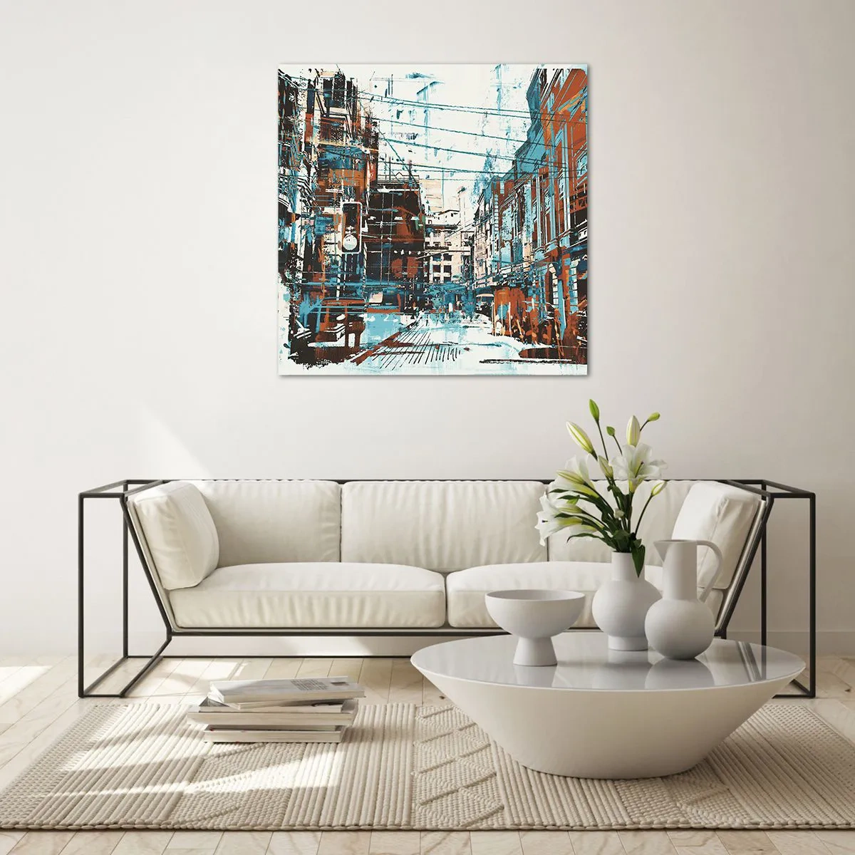 Obraz na skle - Zdolaný mestský chodník - 60x60 cm