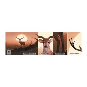 Vzorka samolepiacej fototapety Deluxe Sticker - Táto noc sa nepodobá iným - Abstrakcia, Jeleň, Kus - 100x30 cm