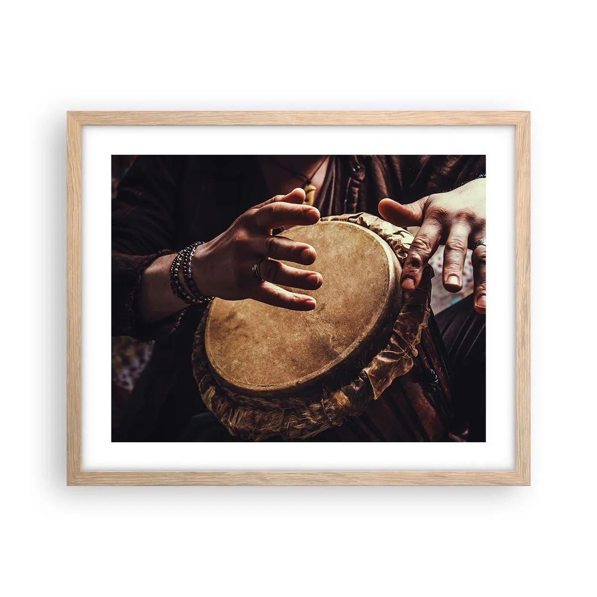 Plagát v ráme zo svetlého duba - V rytme srdca - 50x40 cm