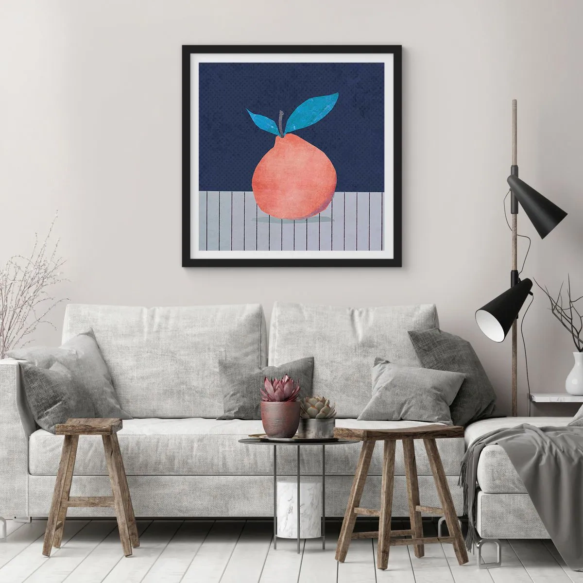 Plagát v čiernom ráme - Konvexita a rovina - 50x50 cm