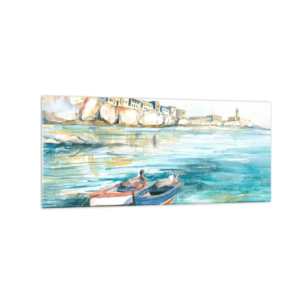 Obraz na skle - Krajina v modrej - 120x50 cm