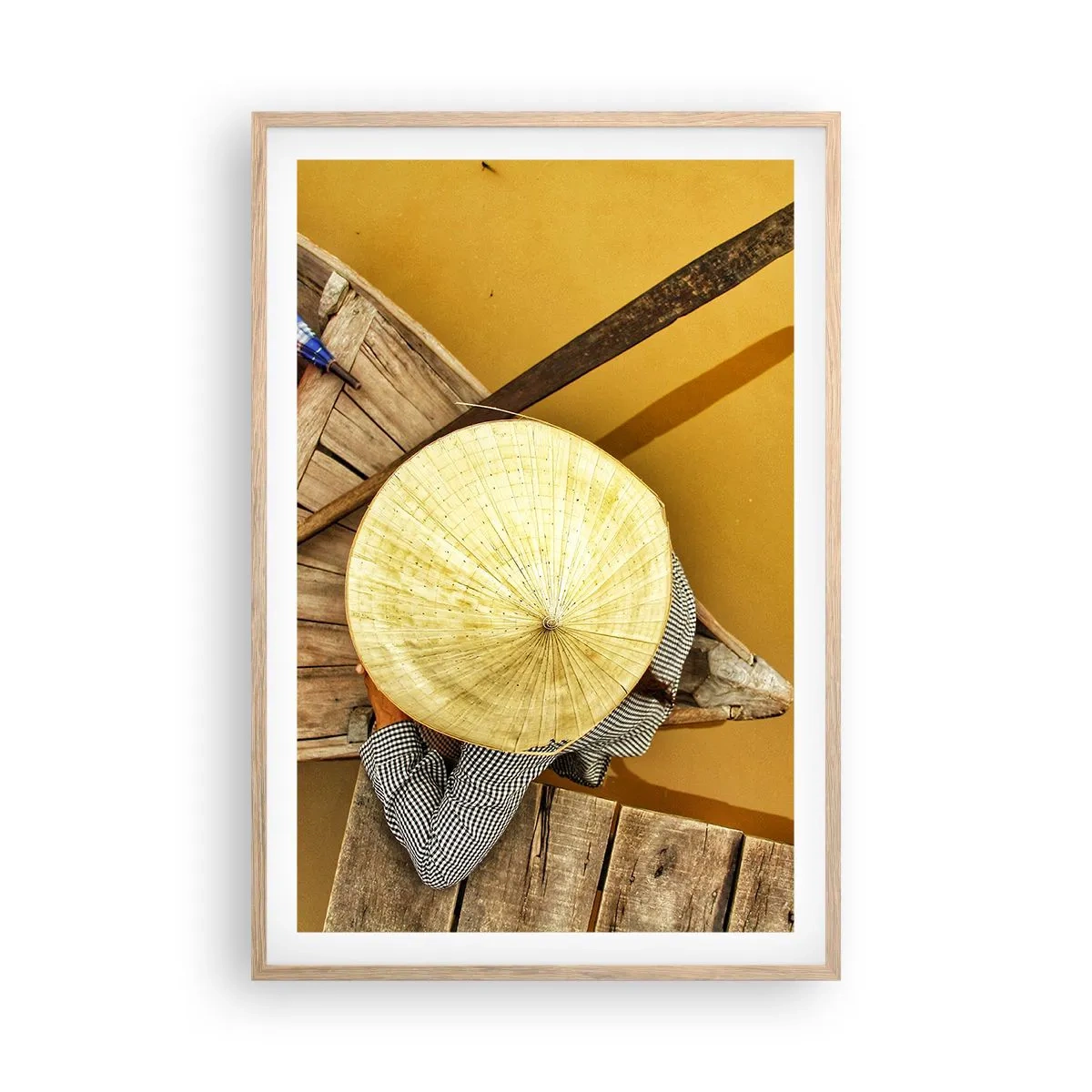 Plagát v ráme zo svetlého duba - Život na žltej rieke - 61x91 cm