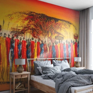 Fototapeta Premium Sand - Tam, tam, tam, tam idú - Kus, Ľudia, Afriky - 200x140 cm