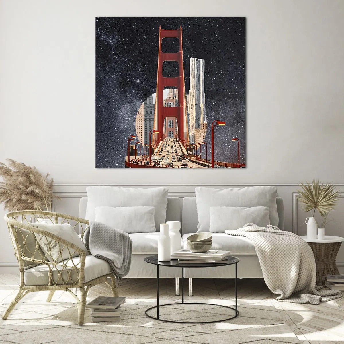 Obraz na skle - Vždy v centre - 60x60 cm