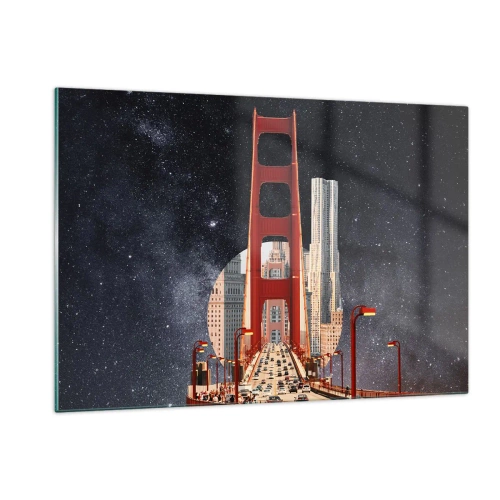 Obraz na skle - Vždy v centre - 120x80 cm