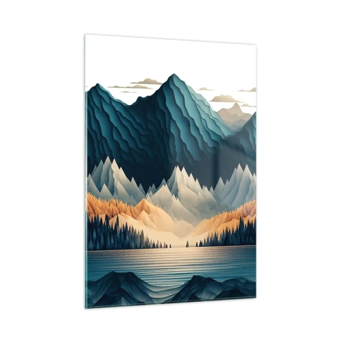 Obraz na skle - Dokonalá horská krajina - 50x70 cm