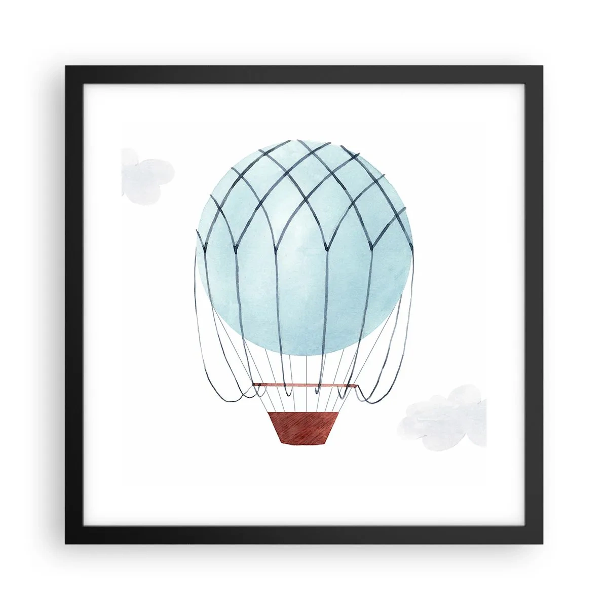 Plagát v čiernom ráme - Celý v oblakoch - 40x40 cm