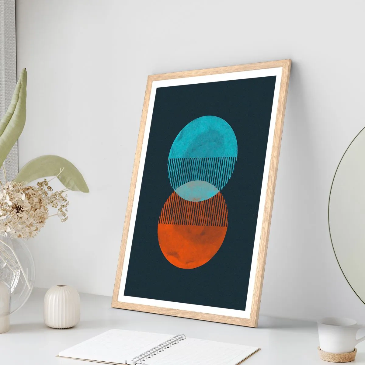 Plagát v ráme zo svetlého duba - Astronomická fantázia - 50x70 cm