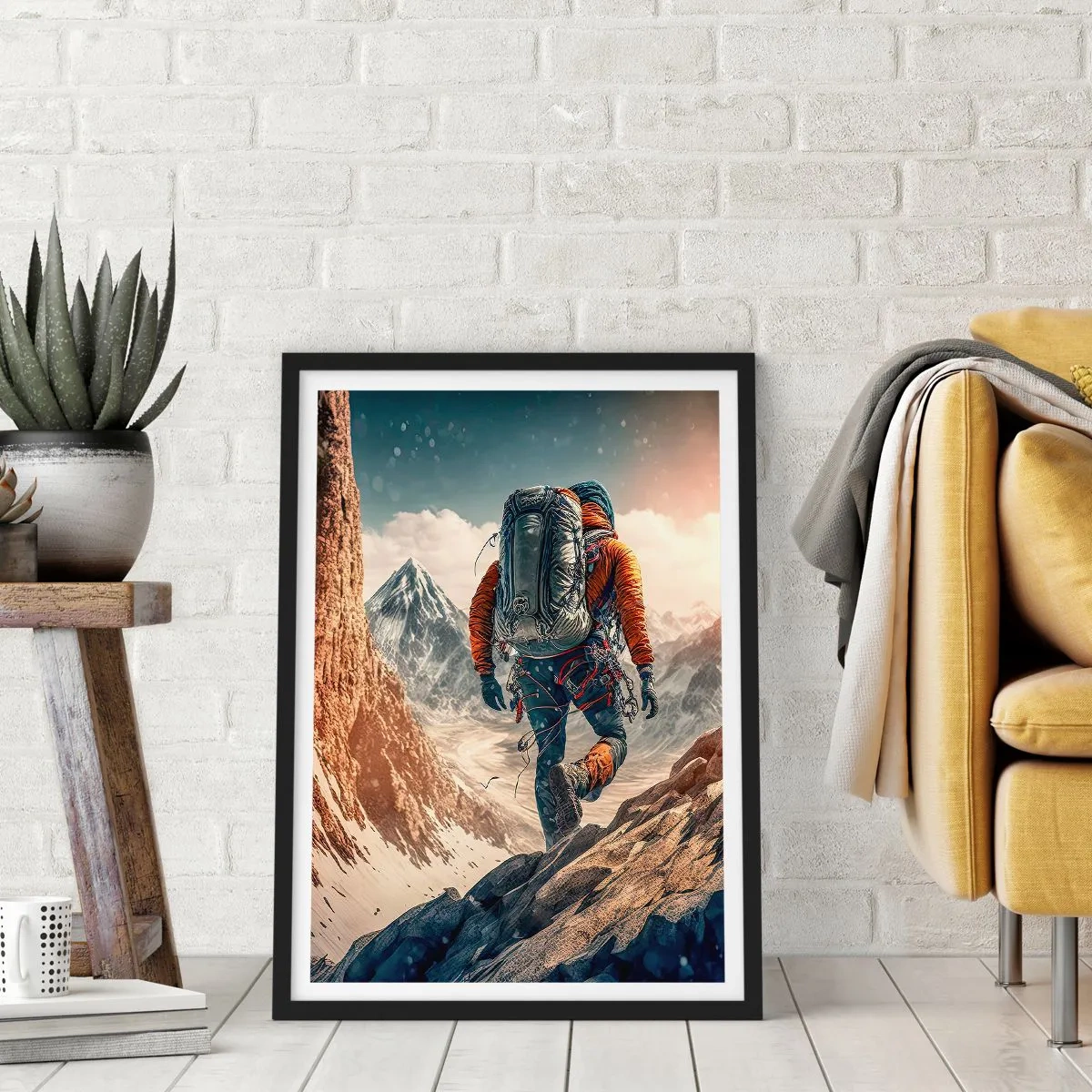 Plagát v čiernom ráme - Osamelý bojovník - 70x100 cm