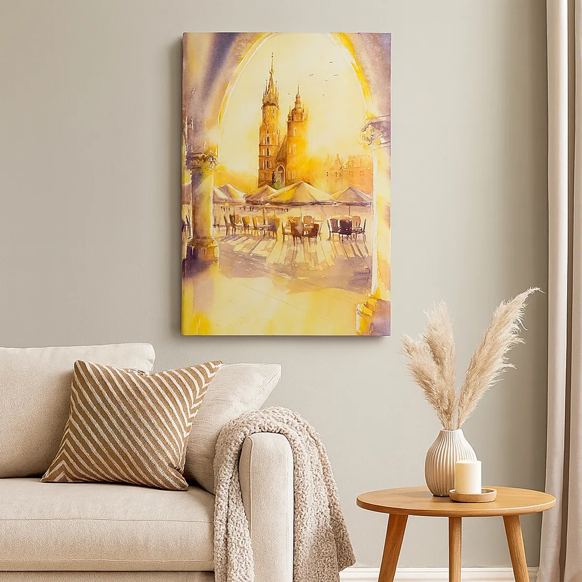 Obraz na plátne - Východ slnka nad krakovským námestím - 50x70 cm