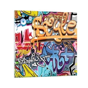 Obraz na skle - Nástenné maľby, nástenné maľby… - 50x50 cm