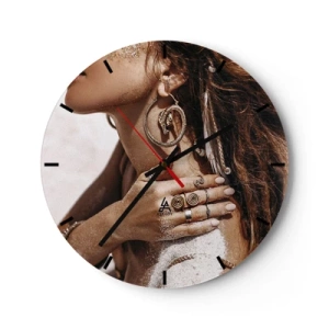 Nástenné hodiny - Kráľovná divokej pláže - 40x40 cm