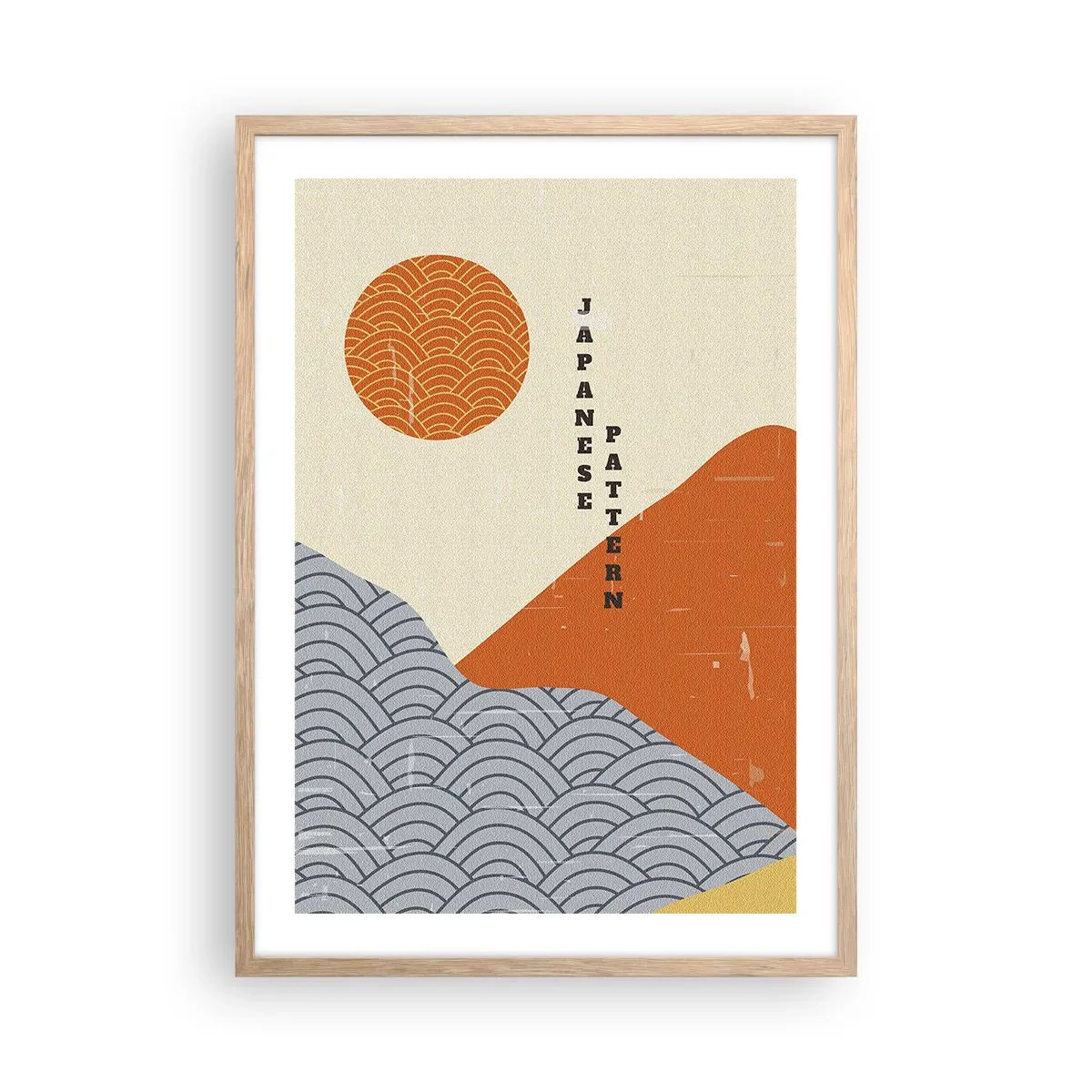 Plagát v ráme zo svetlého duba - V japonskom duchu - 50x70 cm