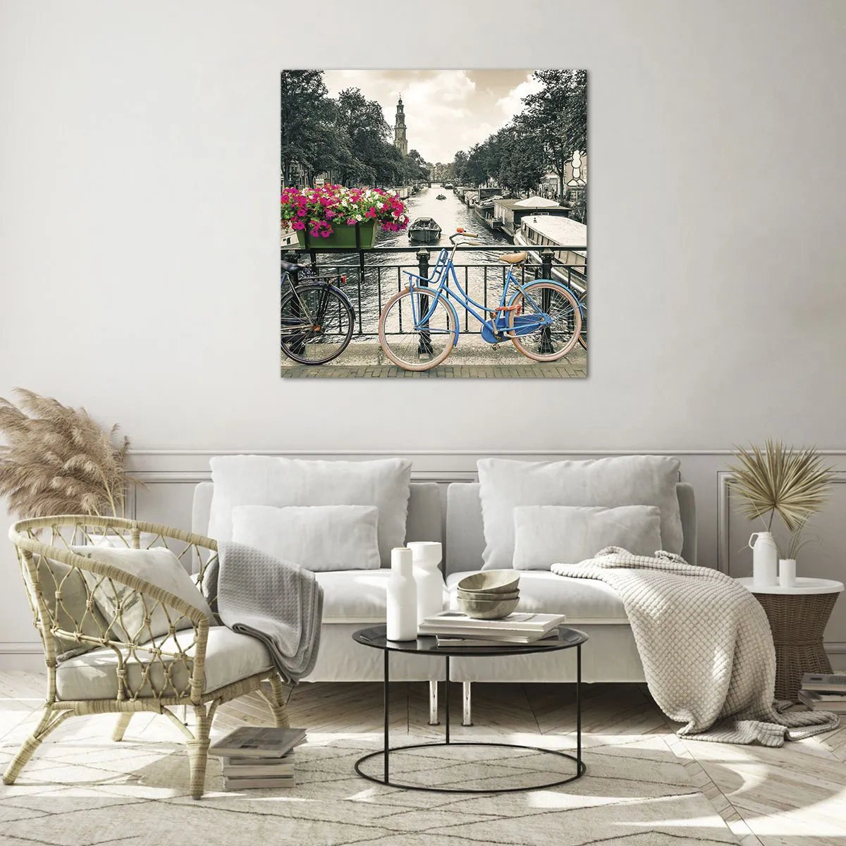 Obraz na skle - Farby amsterdamskej ulice - 40x40 cm