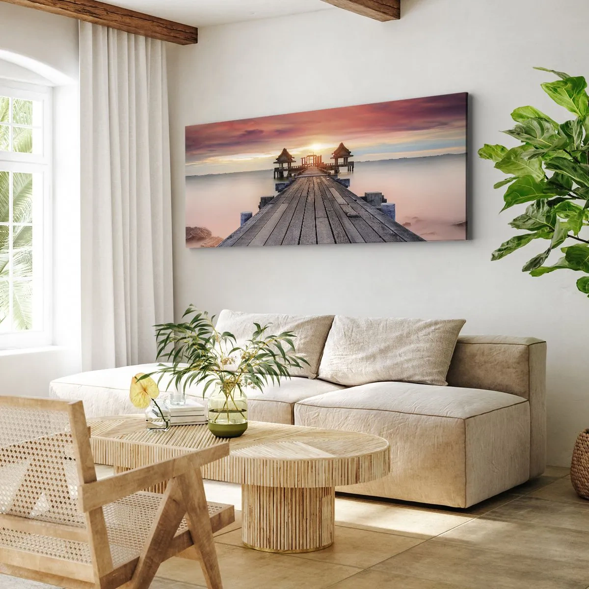 Obraz na plátne - Západ na východe - 160x50 cm