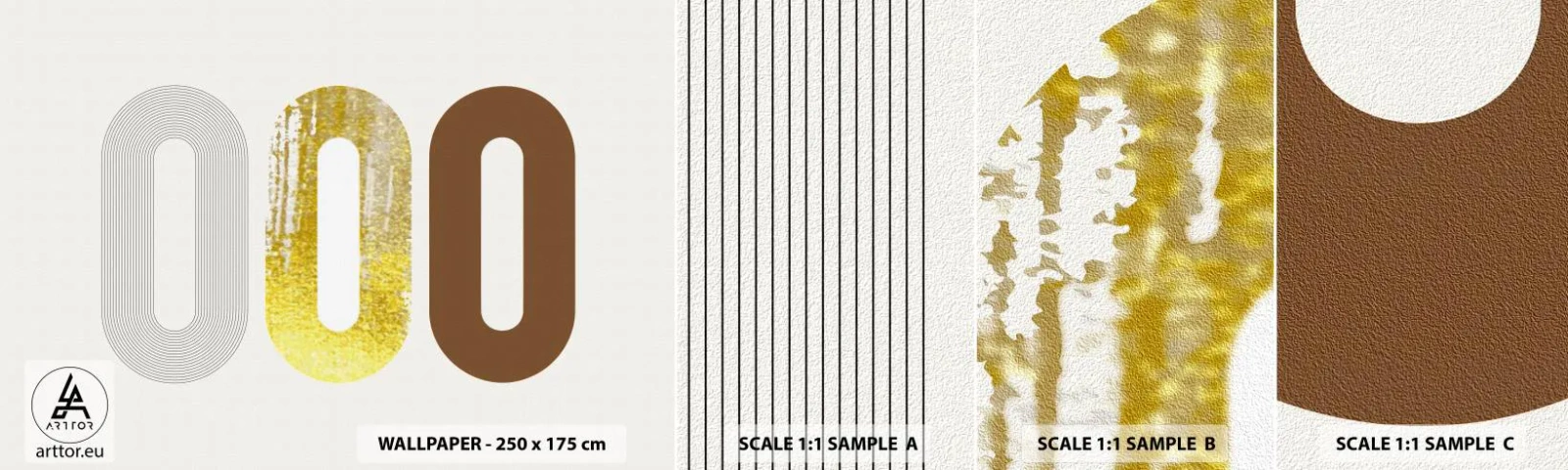 Vzorka samolepiacej fototapety Deluxe Sticker - Ooo! - Abstrakcia, Kus, Moderný vzor - 100x30 cm